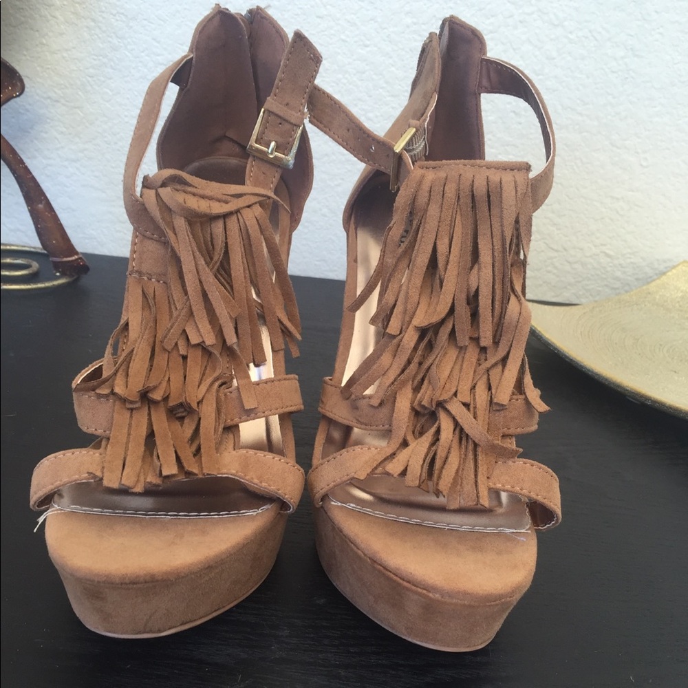 Tan wedges Charlotte Russe shoes